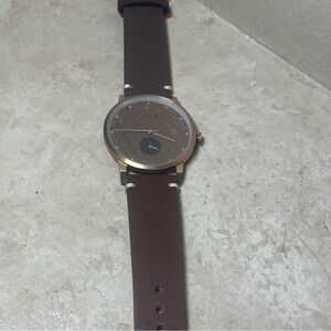 Avant Wood Unisex Watch Birch Face Genuine Leather Band